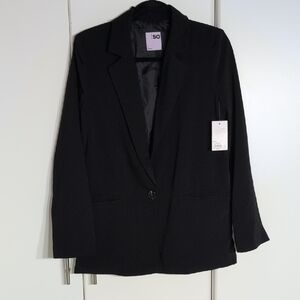 SO Classic Black Single-Breasted Oversized Blazer Size Small